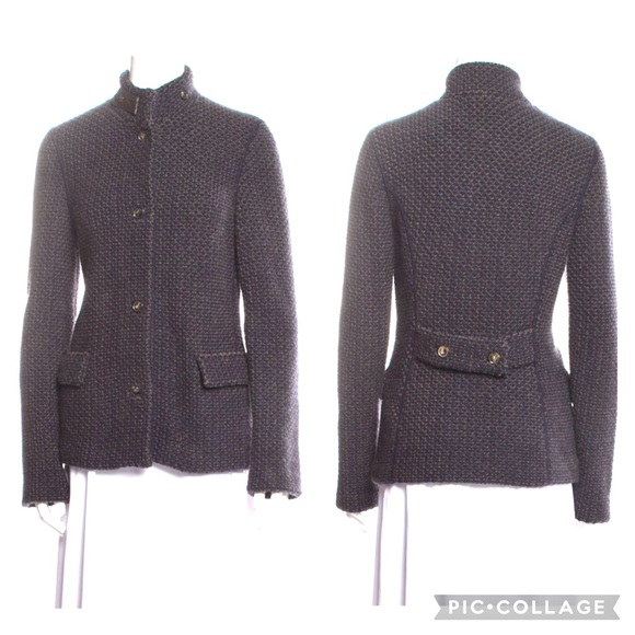 Loro Piana textured knit cashmere leather military jacket blazer cardigan - Picture 15 of 15